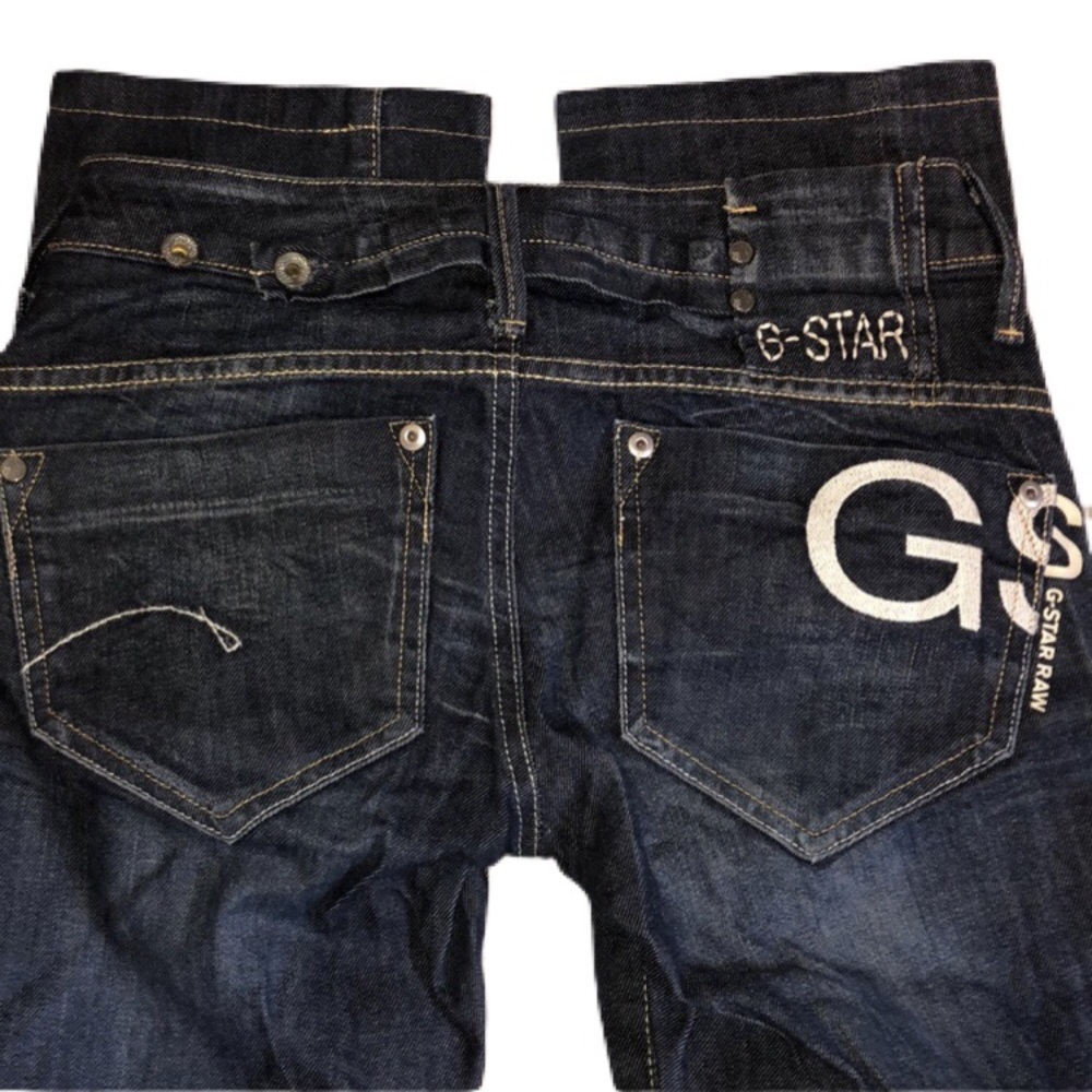 UNIQUE G-Star Midge Straight Low-Rise Dark Wash 28x28.5” - Picture 4 of 12